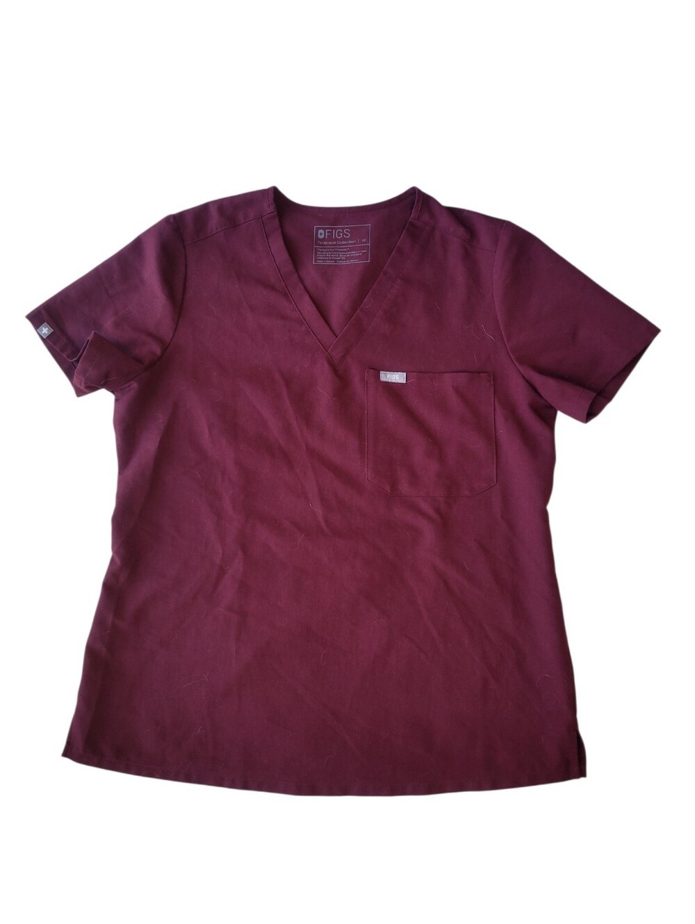 Figs Catarina Women's V-Neck Scrub Top Burgundy Medium